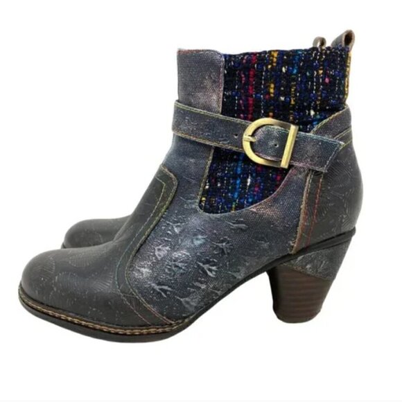 Spring Step L'Artiste Nancies Black Multi Mid Calf Boots - Size 5.5 - Picture 2 of 11